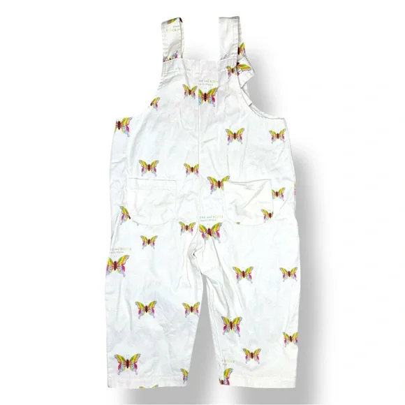 Blythe & Bodhi Toddler Cream Multi Color Butterfly Print Overalls size 2 - Picture 4 of 6